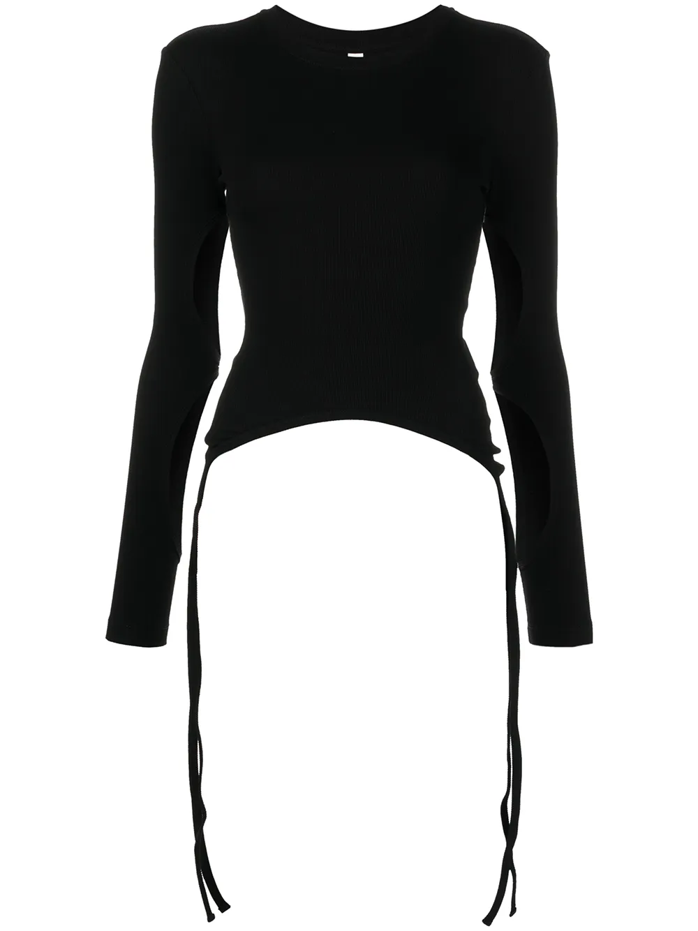 

Dion Lee top de canalé con aberturas - Negro