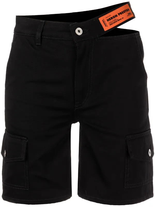 Heron Preston cut-out Denim Shorts 