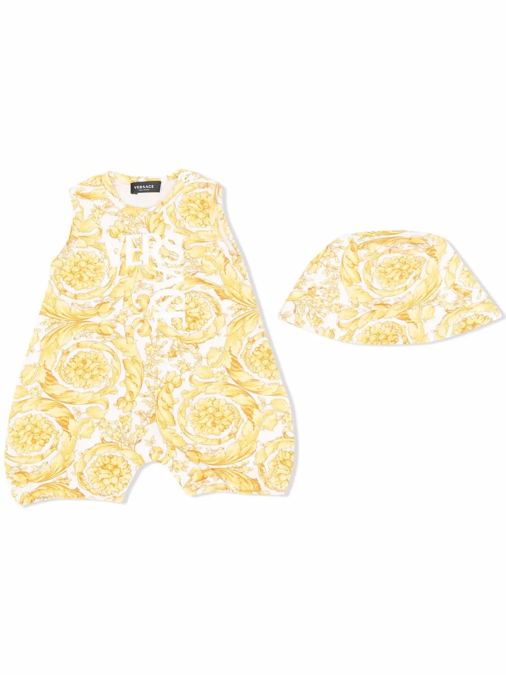 

Versace Kids graphic-print romper - Yellow