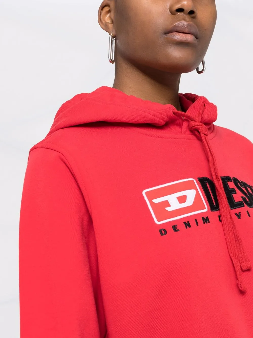  Diesel Hoodie Mit Logo Stickerei   Rot 