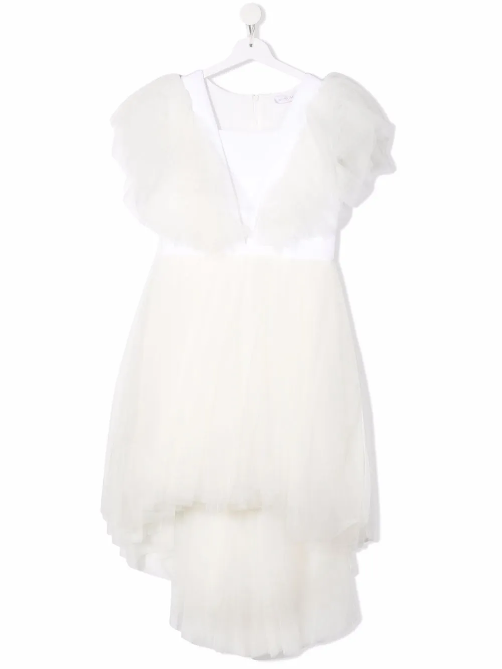 

Monnalisa vestido de tul con cuello en V - Neutro