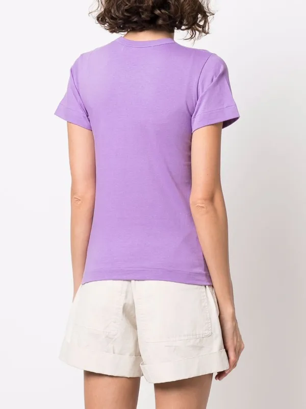 Comme Des Garçons Play Cotton embroidered-logo T-shirt | Purple