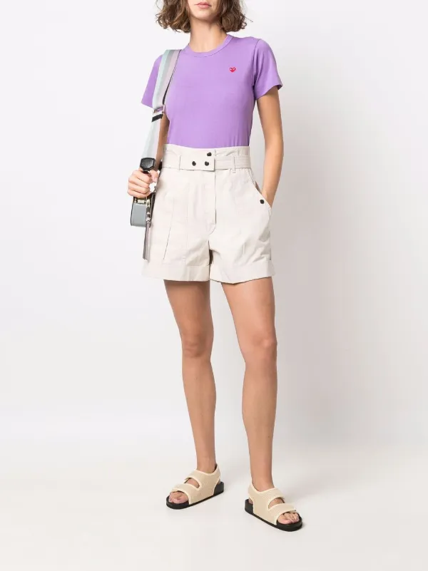 Comme Des Garçons Play Cotton embroidered-logo T-shirt | Purple