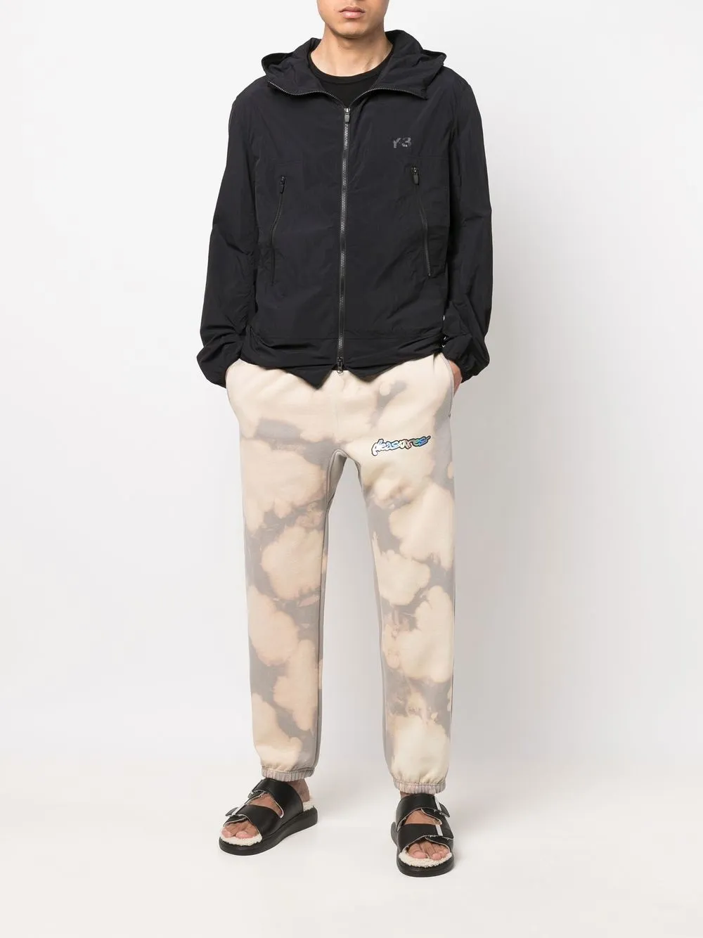 Pleasures Trainingsbroek met tie-dye print - Grijs