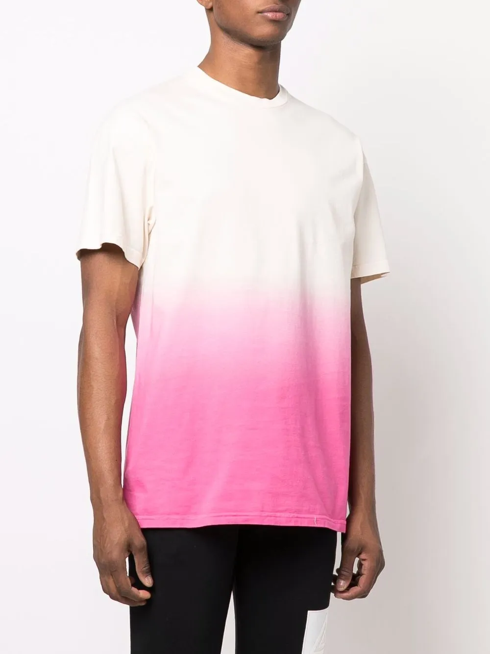 OYOANGLE Men's Colorblock Floral Print Short Sleeve Tee - Casual Crew Neck Top With Stretch Fabric