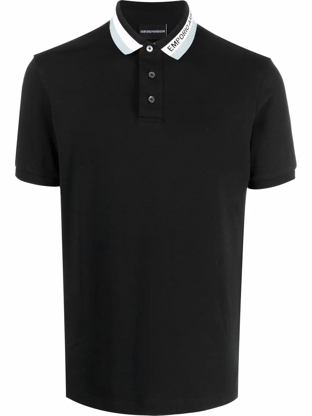 

Emporio Armani logo stripe-trim polo shirt - Black