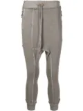 Boris Bidjan Saberi cropped drop-crotch track pants - Brown
