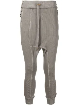 Boris Bidjan Saberi drop-crotch cotton-blend Track Pants | Green