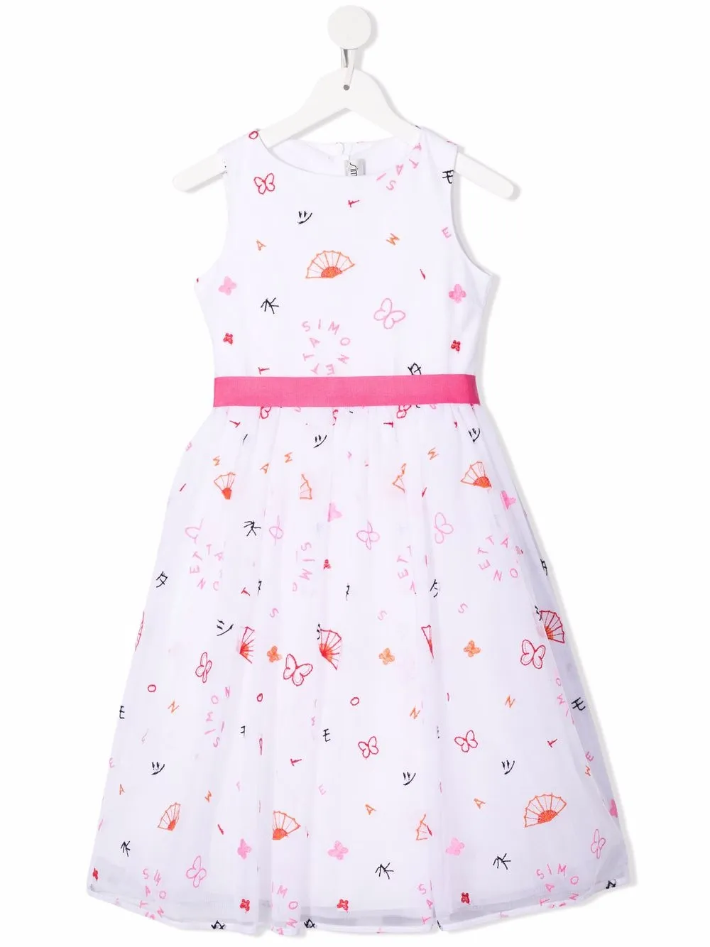 Simonetta vestido tejido con logo estampado - Blanco