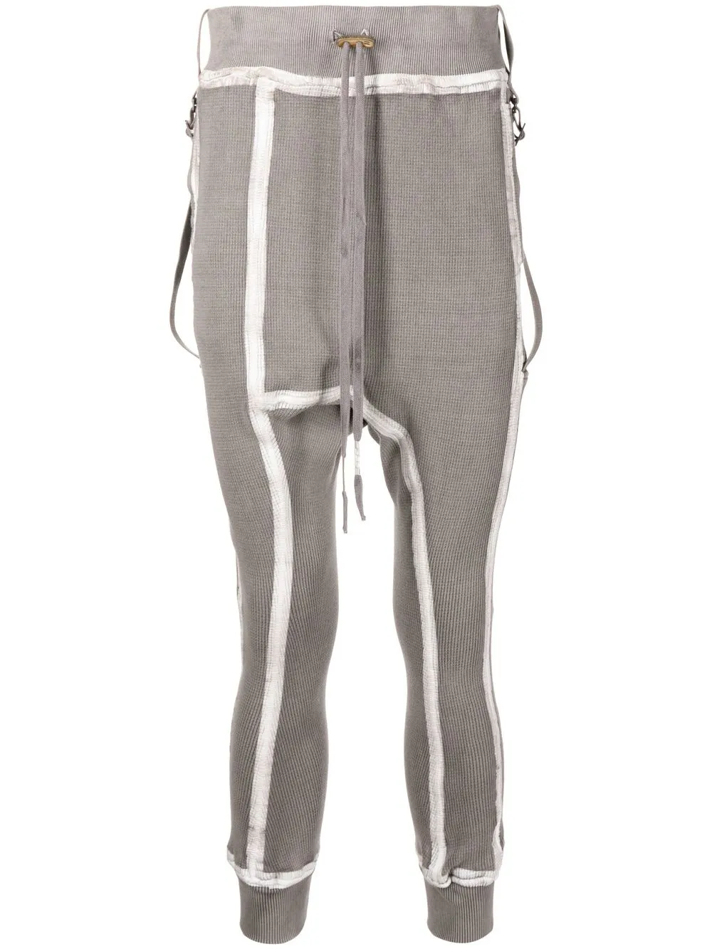 Boris Bidjan Saberi tape-detail drawstring track pants | Brown | Image 1