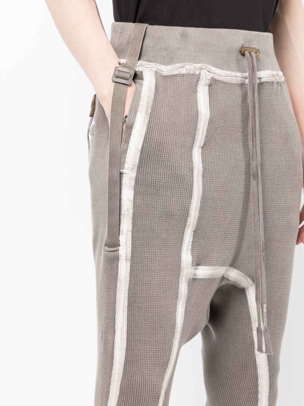 Shop Boris Bidjan Saberi Tape-detail Drawstring Track Pants In Braun
