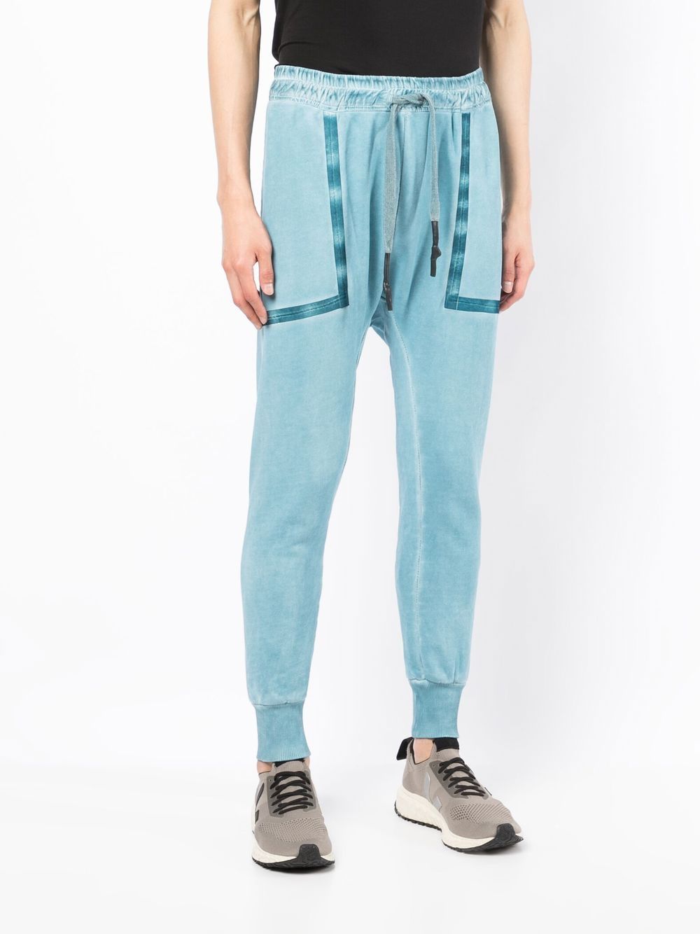 Shop Isaac Sellam Experience Drop-crotch Organic-cotton Track Pants In Blue