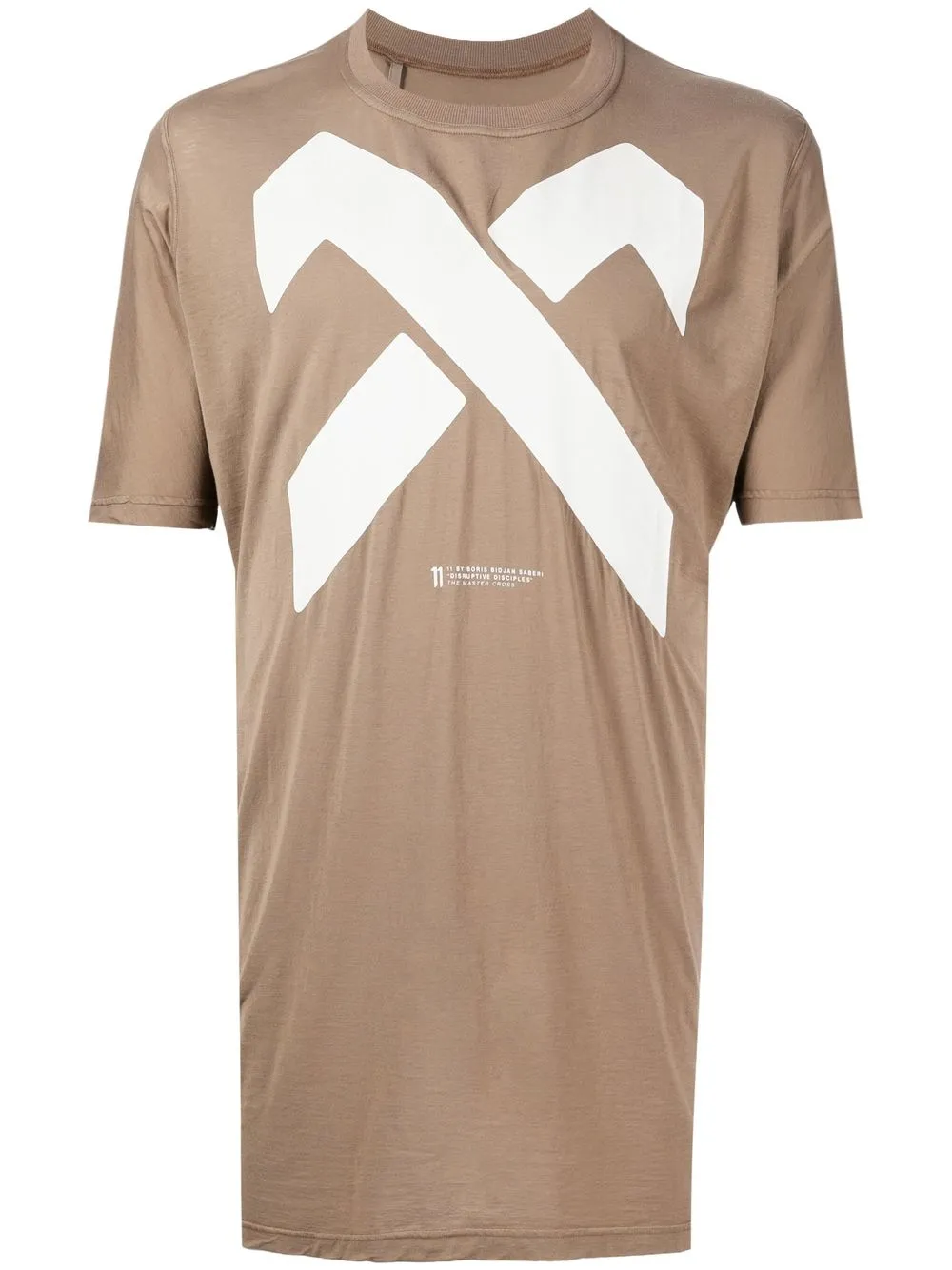 

11 By Boris Bidjan Saberi playera con cuello redondo - Marrón