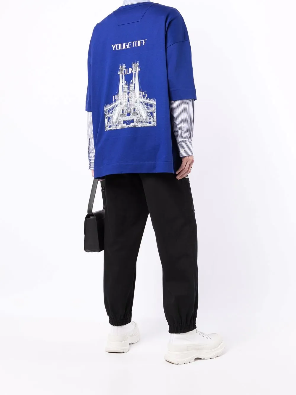 Juun.J T-shirt met print - Blauw