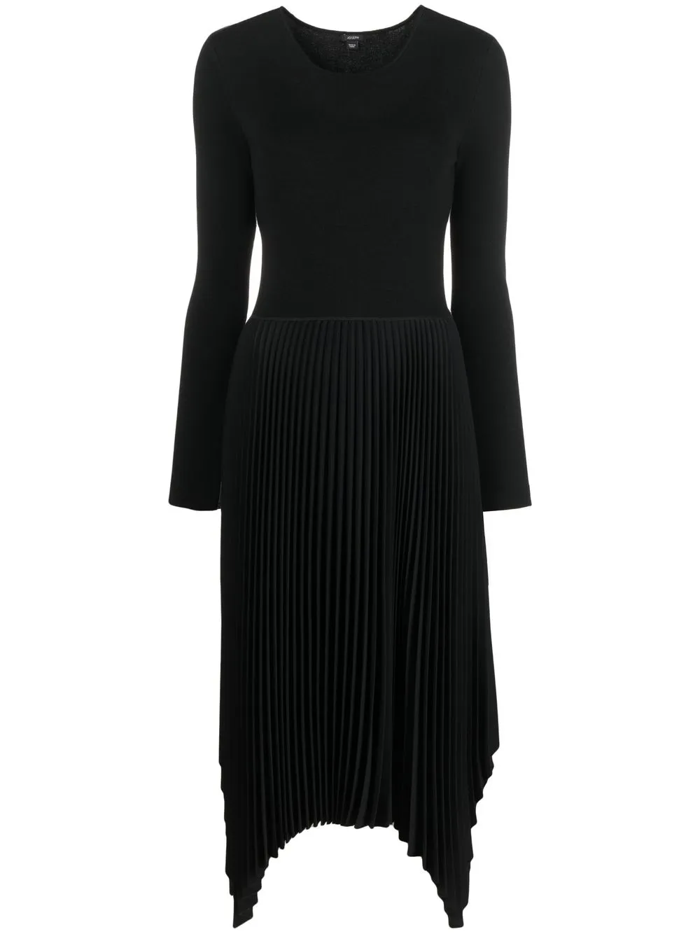 JOSEPH vestido con dobladillo asimétrico - Negro