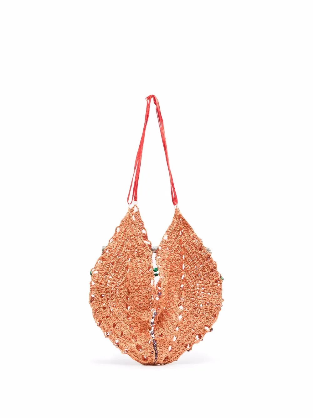 

RUI tote de crochet con detalles de cuentas - Naranja