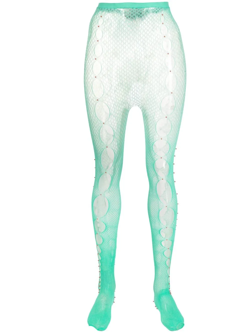 Rui Mesh Bead-detailed Tights In Green