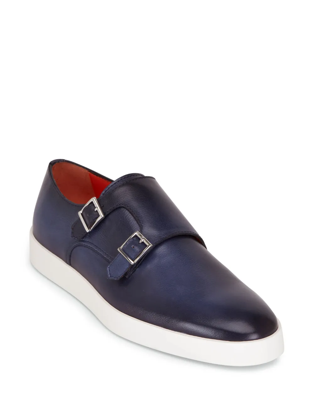 Santoni leather monk shoes - Blauw