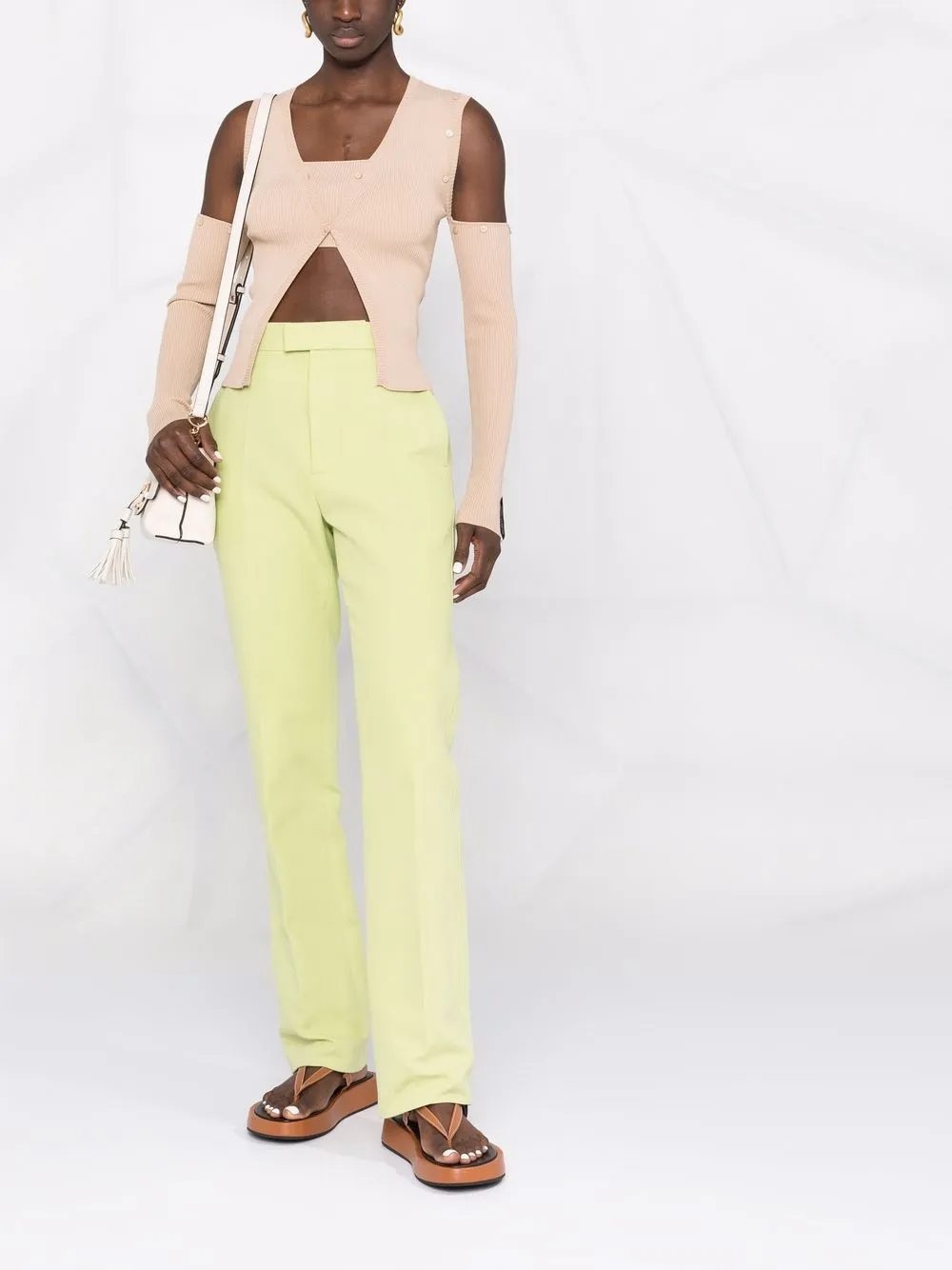 Rokh Vest met uitgesneden detail - Beige