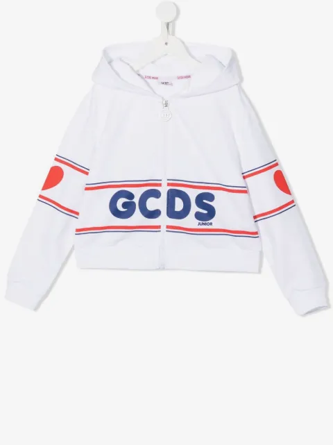 Gcds Kids Kapuzenjacke mit Logo-Print