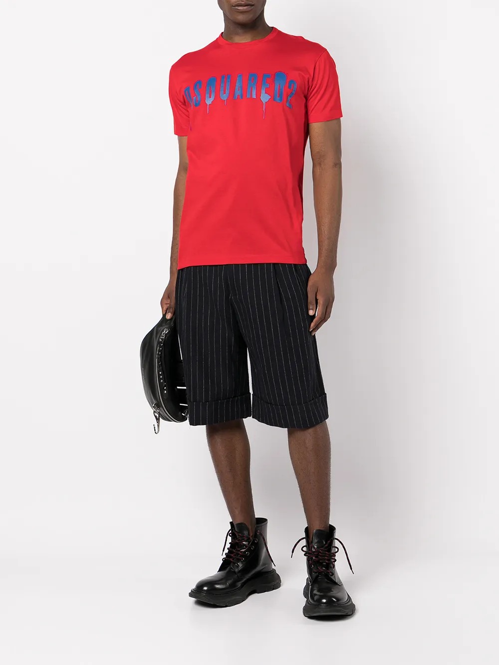 Dsquared2 T-shirt met logoprint - Rood