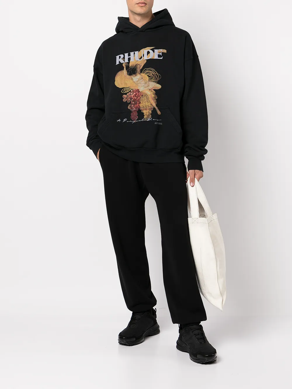 Rhude Katoenen hoodie - Zwart