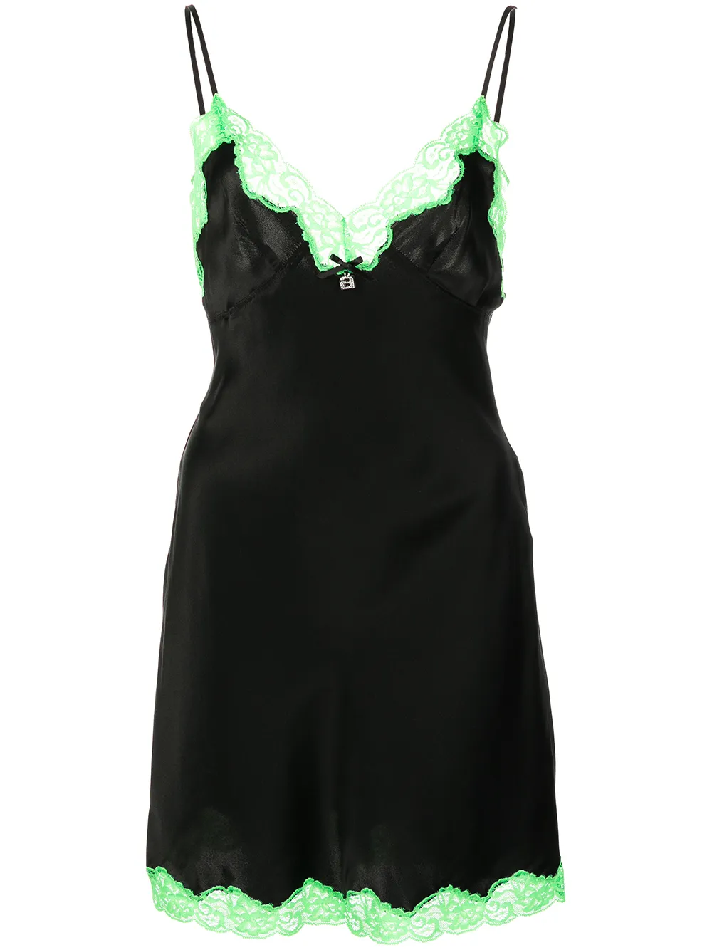 lace-trimmed silk-satin slip dress