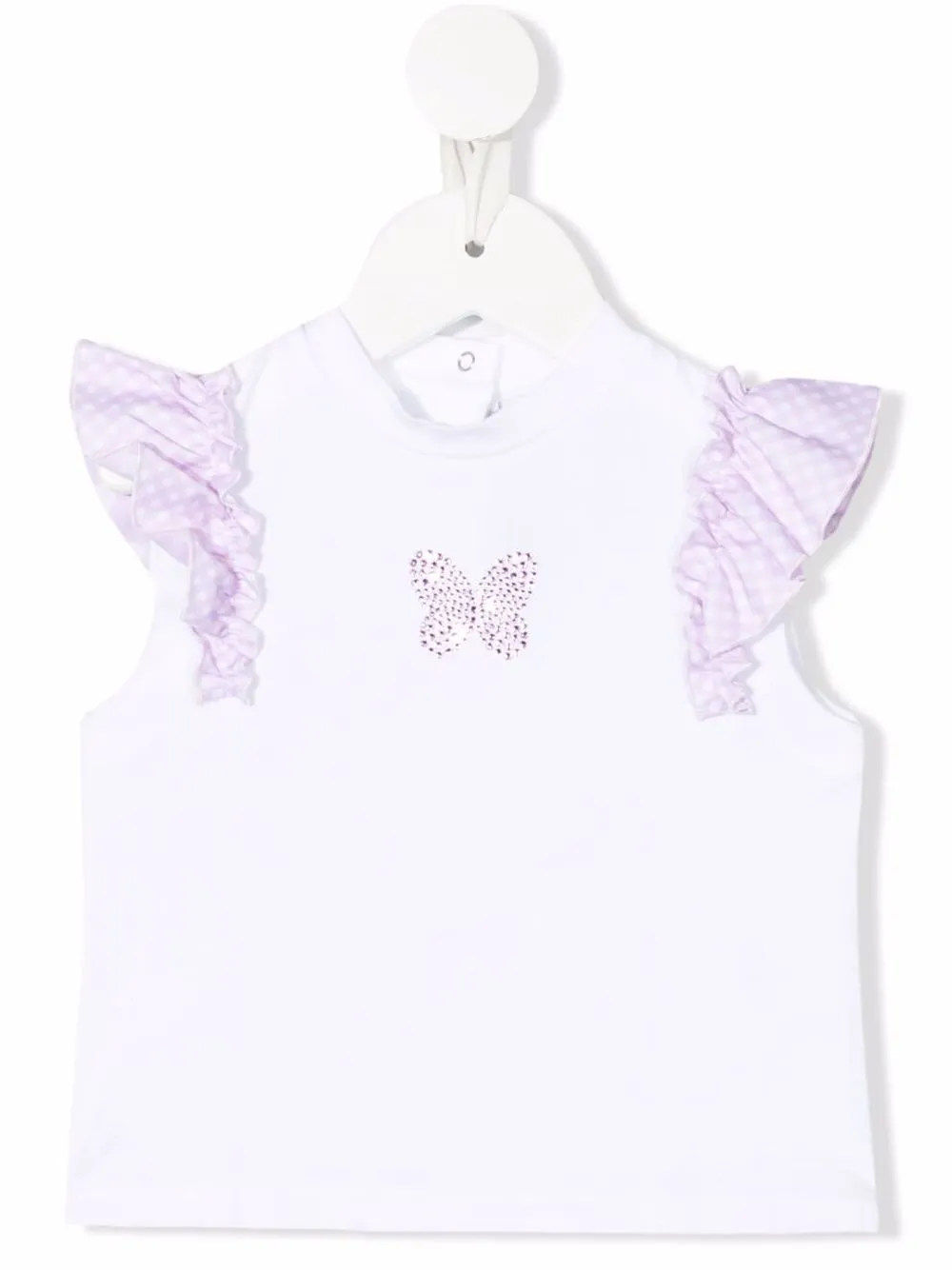 

Simonetta playera con motivo de mariposa en strass - Blanco