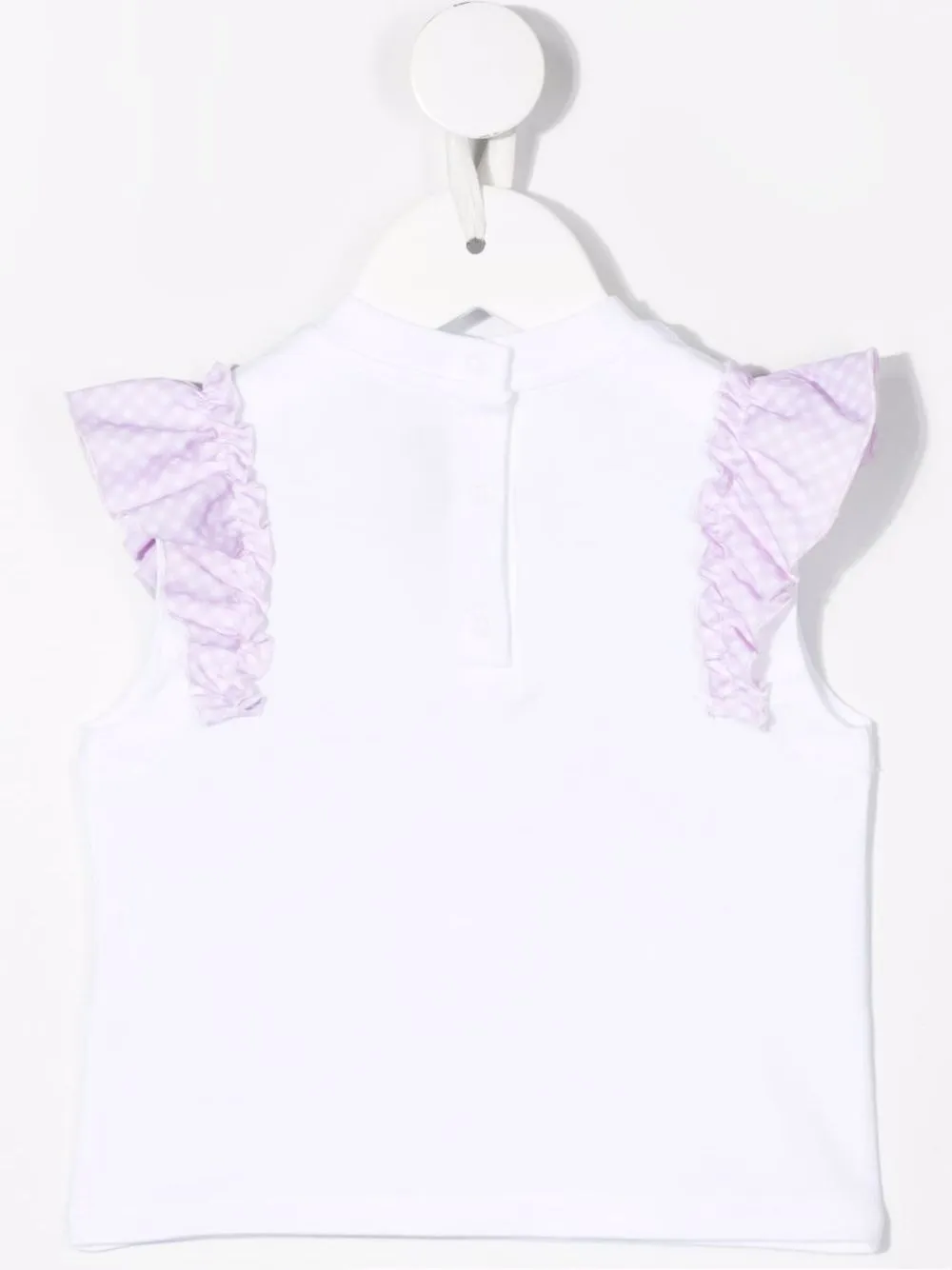 Simonetta T-shirt met franje mouwen - Wit
