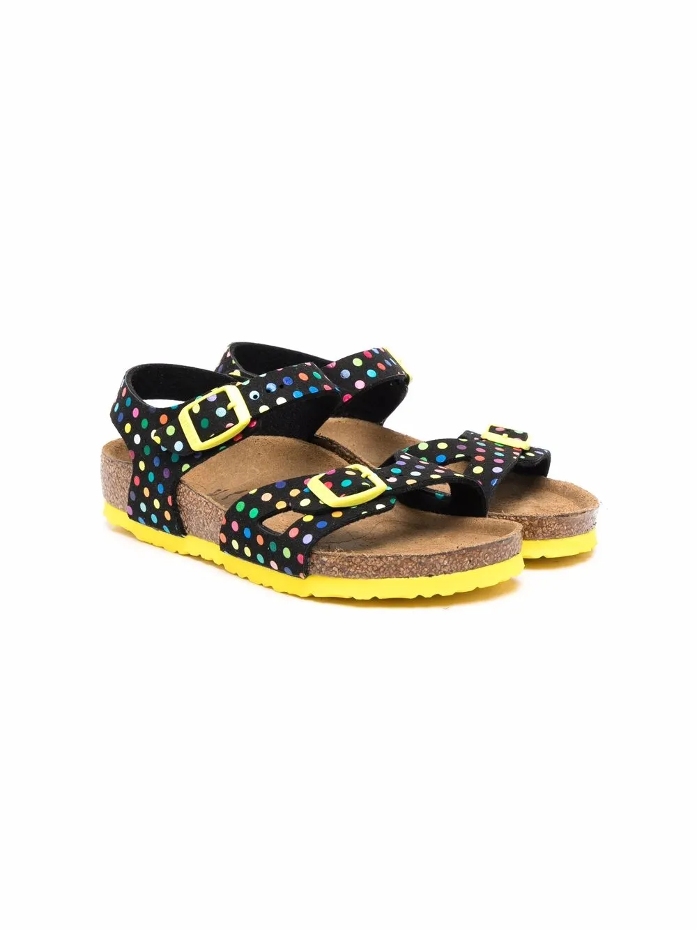 

Birkenstock Kids sandalias con estampado de lunares - Negro