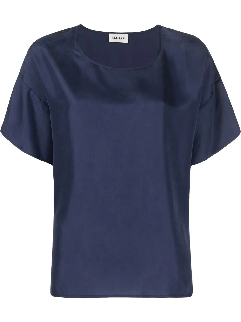 

P.A.R.O.S.H. blusa de seda manga corta - Azul