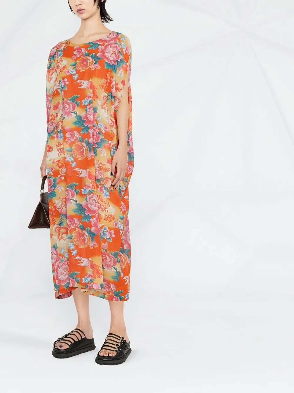 Junya Watanabe Maxi-jurk met bloemenprint - Rood