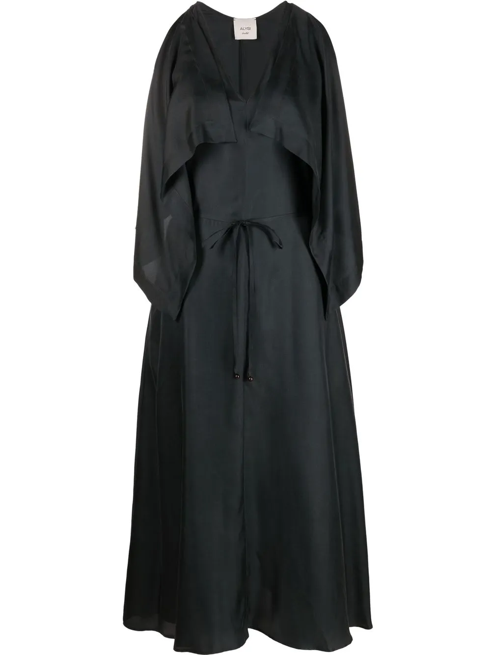 

Alysi draped silk midi dress - Grey