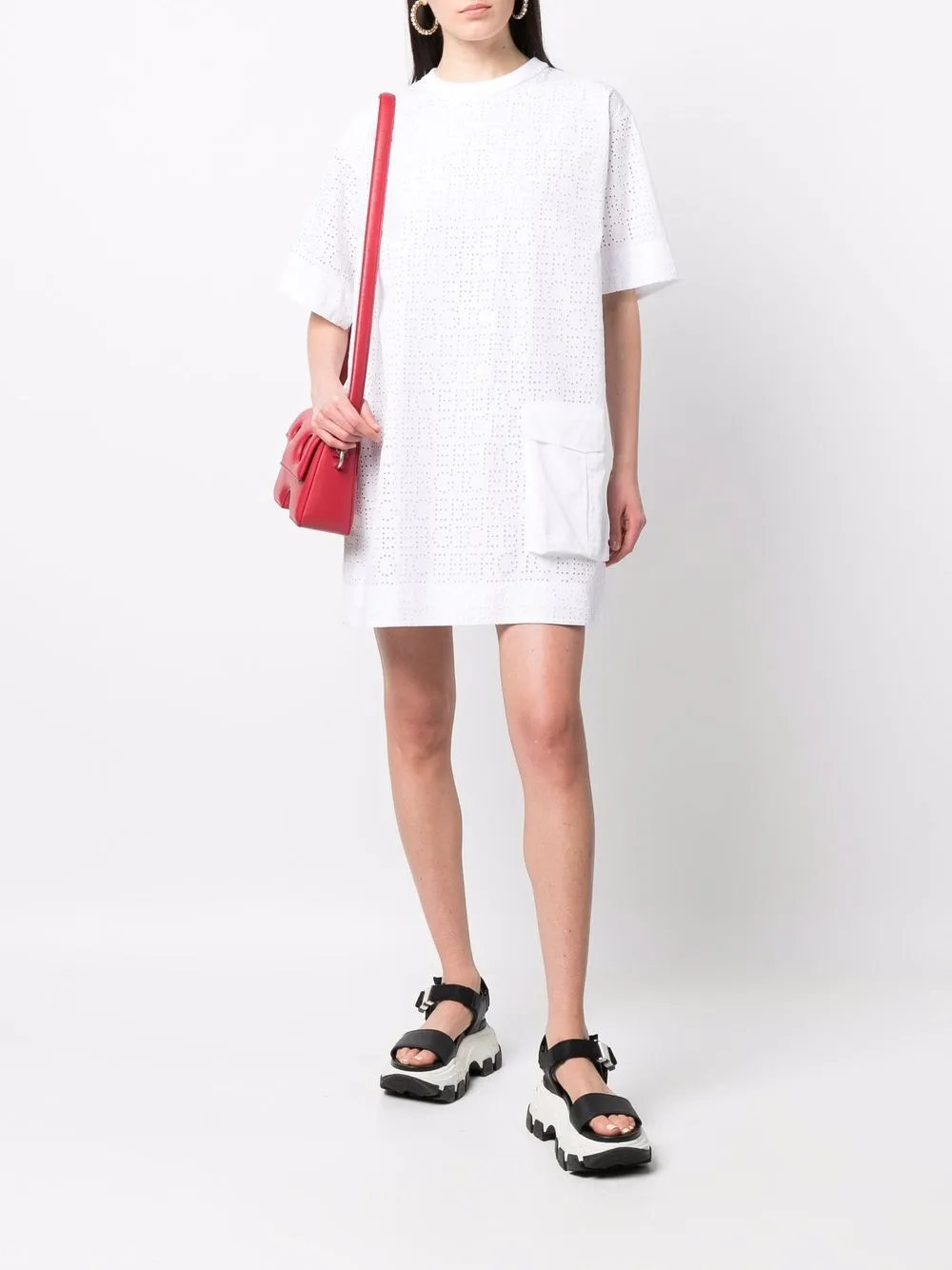 Iceberg logo-perforated Mini Dress - Farfetch