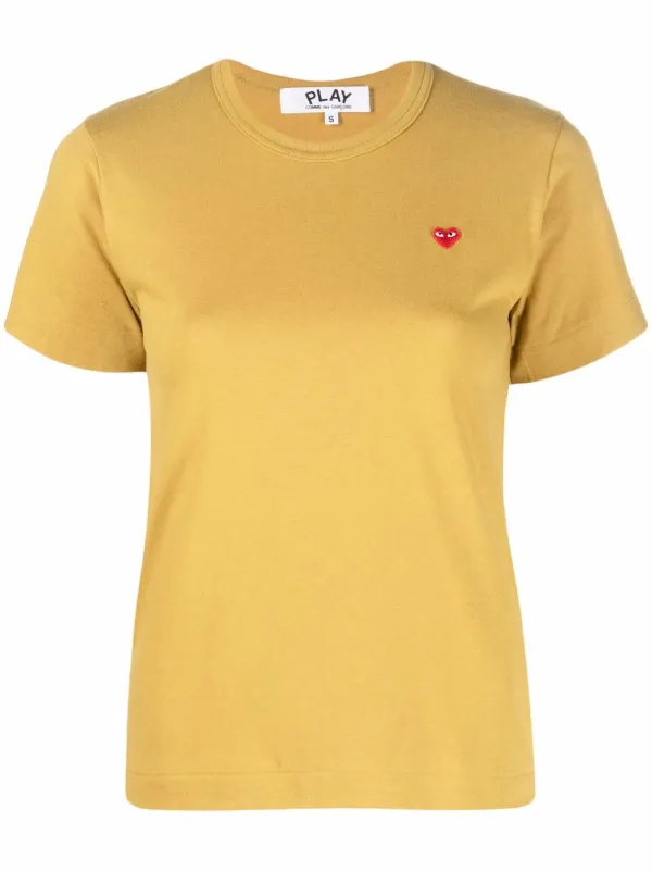 Comme Des Gar ons Play Cotton embroidered logo T shirt Farfetch