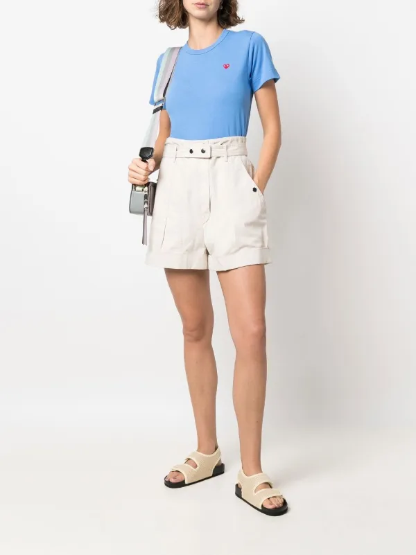 Comme Des Garçons Play Cotton embroidered-logo T-shirt Blue