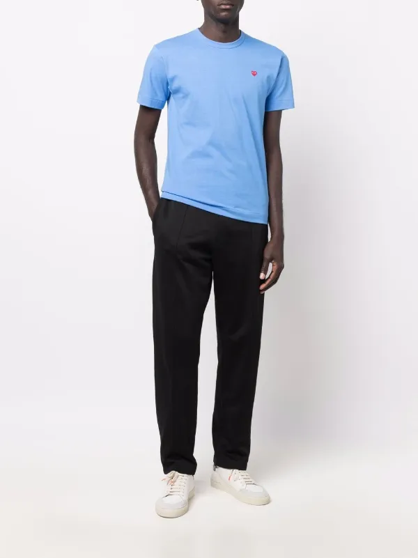 Comme Des Garçons Play ロゴパッチ Tシャツ | ブルー | FARFETCH JP