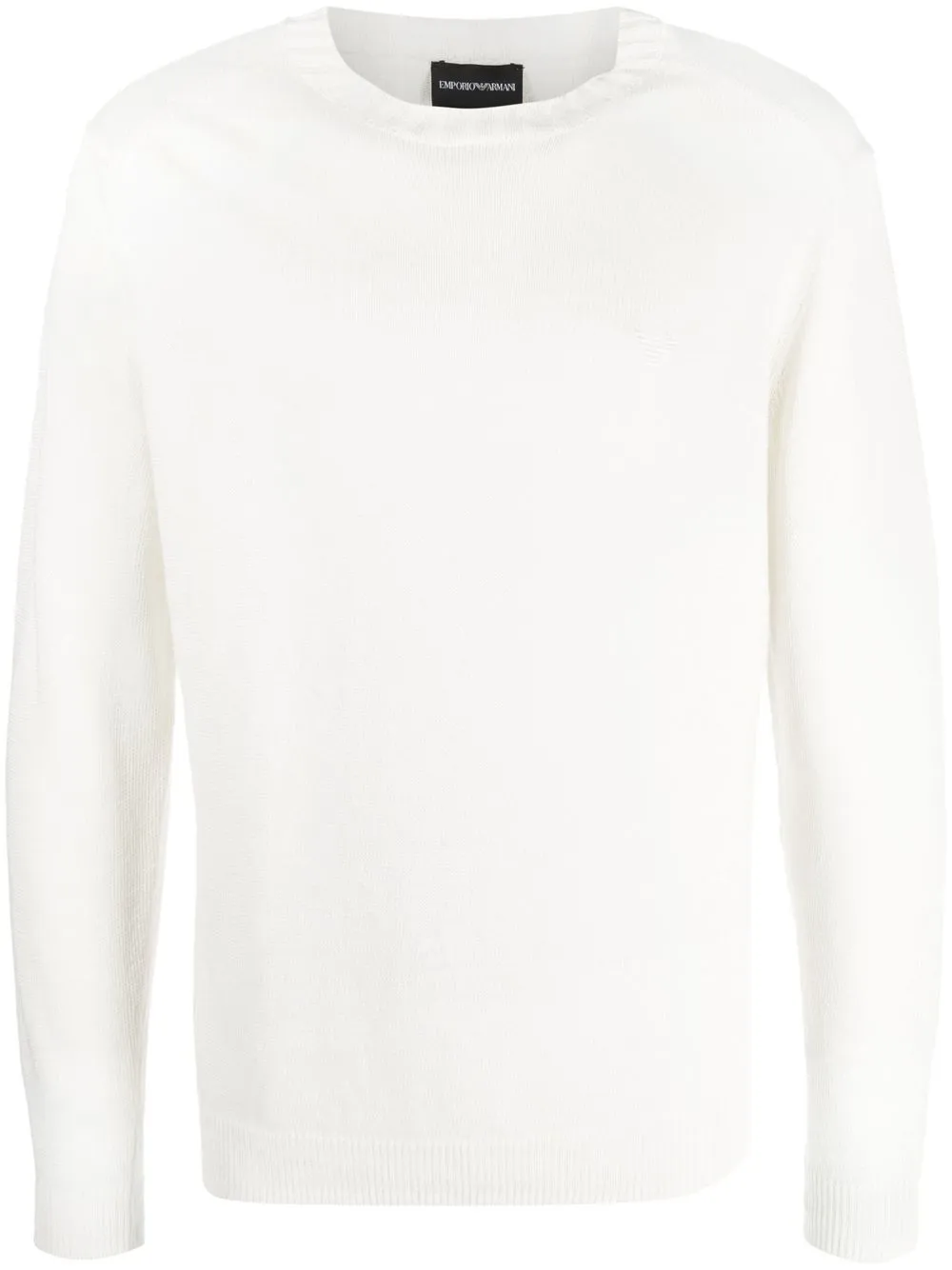 

Emporio Armani Plain-weft pure linen jumper - White