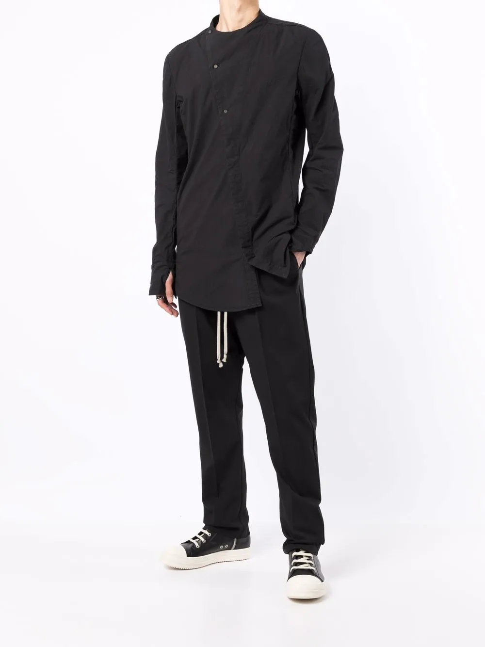 Boris Bidjan Saberi Asymmetrisch overhemd - Zwart