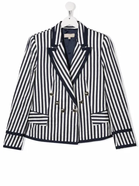 ELIE SAAB JUNIOR TEEN striped double-breasted blazer