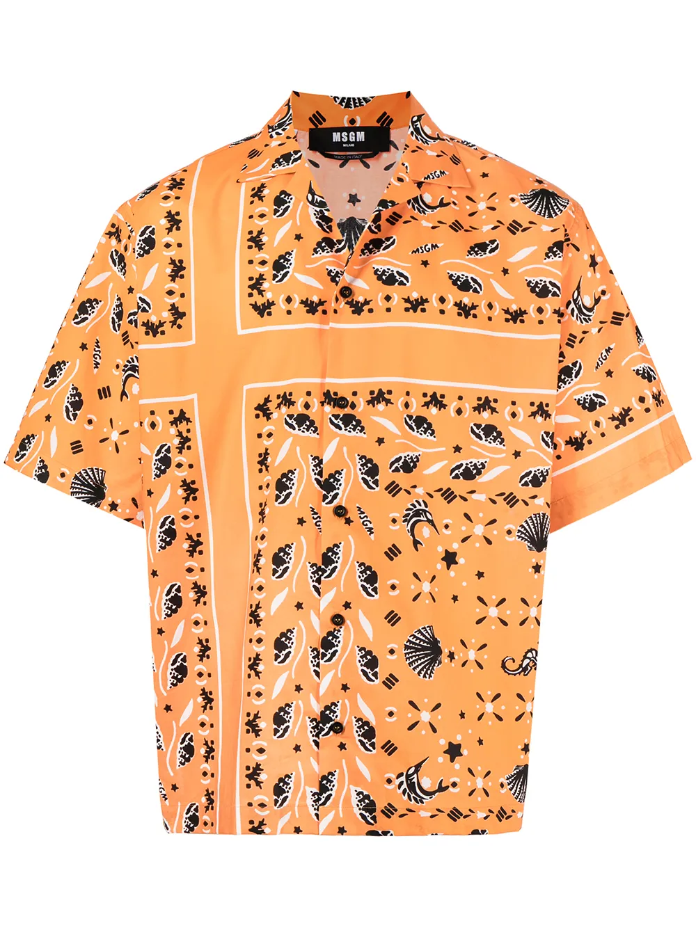 

MSGM camisa con estampado bandana - Naranja
