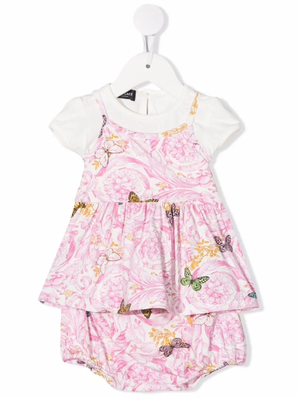 

Versace Kids vestido con estampado floral - Rosado