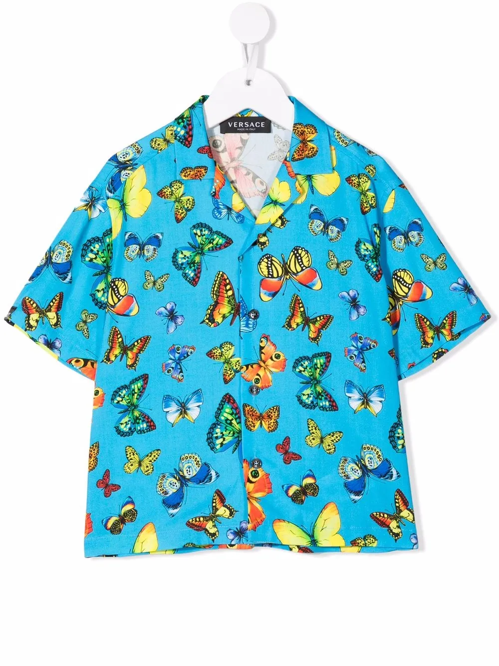 

Versace Kids camisa con estampado de mariposas - Azul