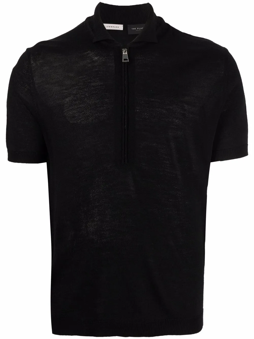 

Low Brand playera tipo polo con medio cierre - Negro