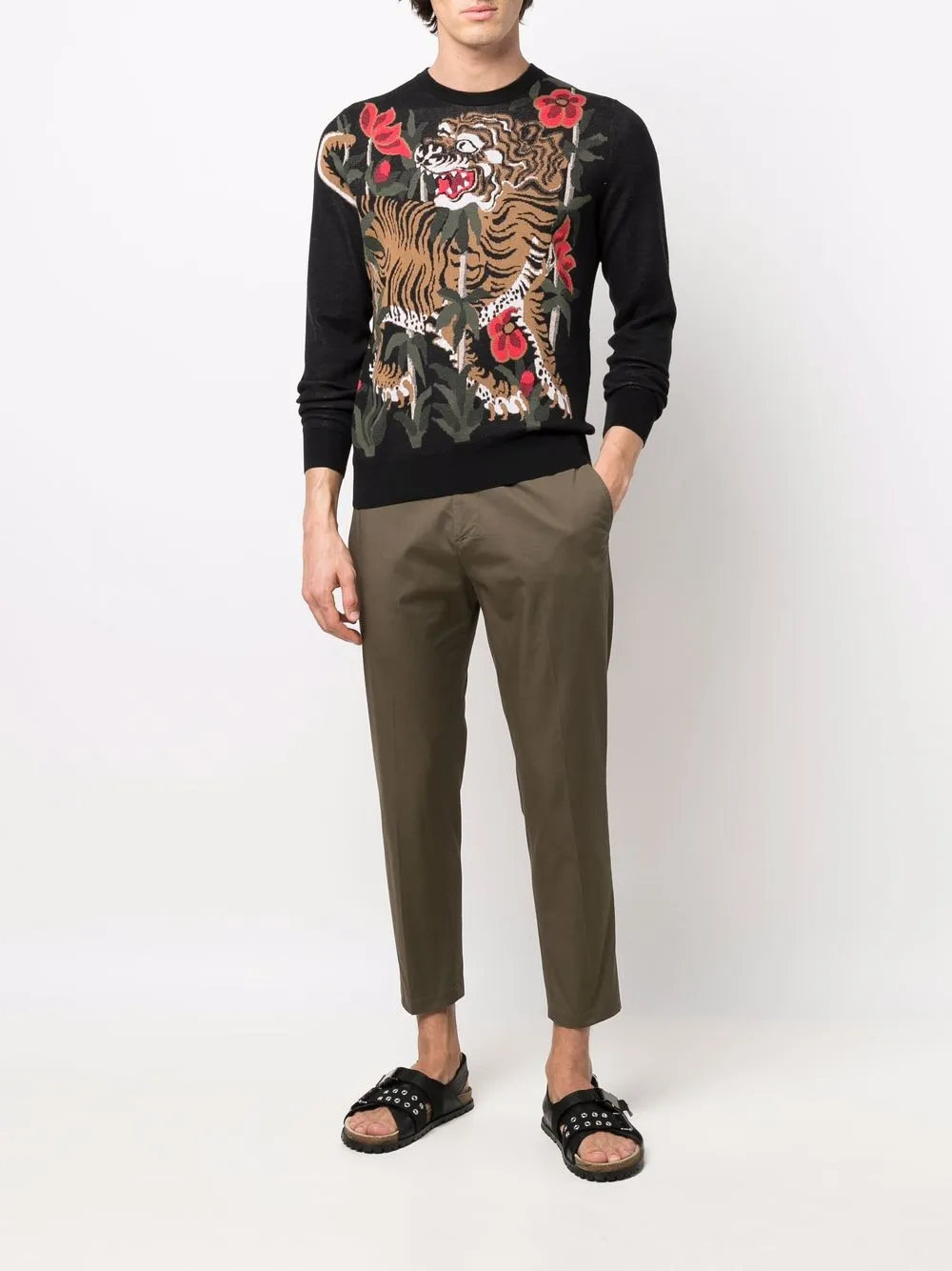 Low Brand Straight broek - Groen