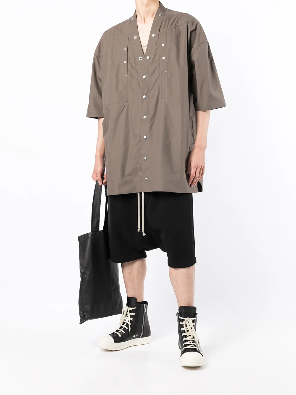Rick Owens Overhemd met V-hals - Bruin