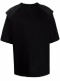 Juun.J embroidered logo ripstop-back T-shirt - Black