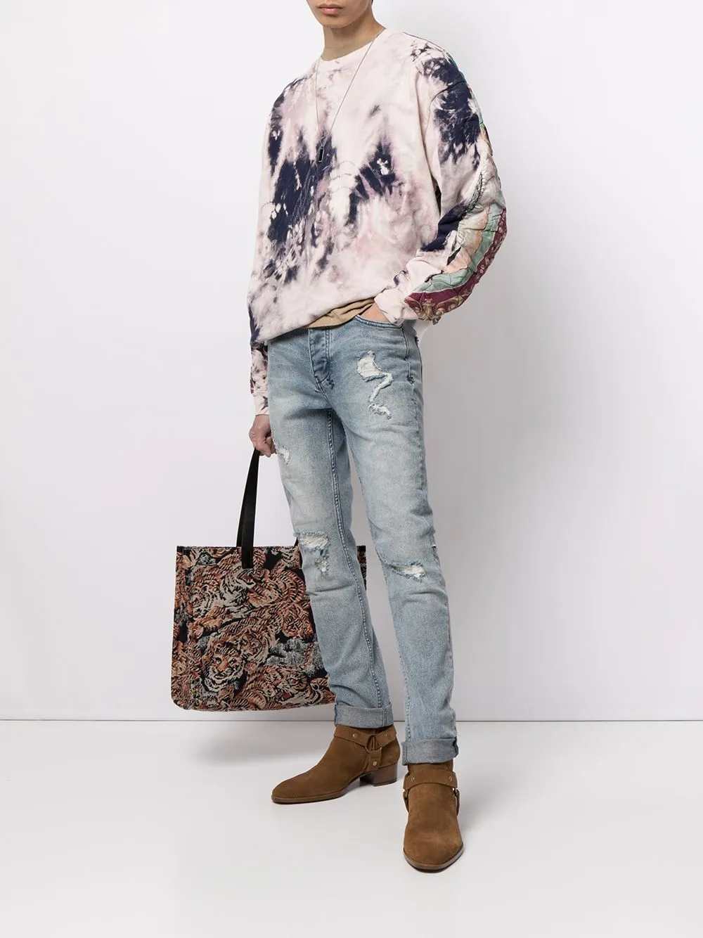 Kapital Sweater met tie-dye print - Paars