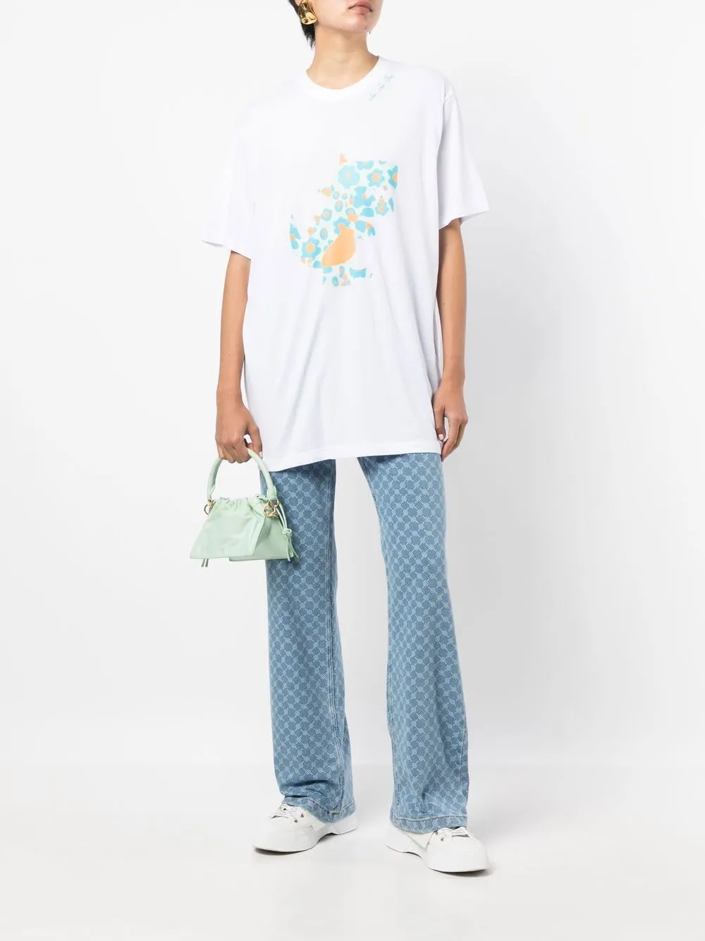 SJYP T-shirt met bloemenprint - Wit
