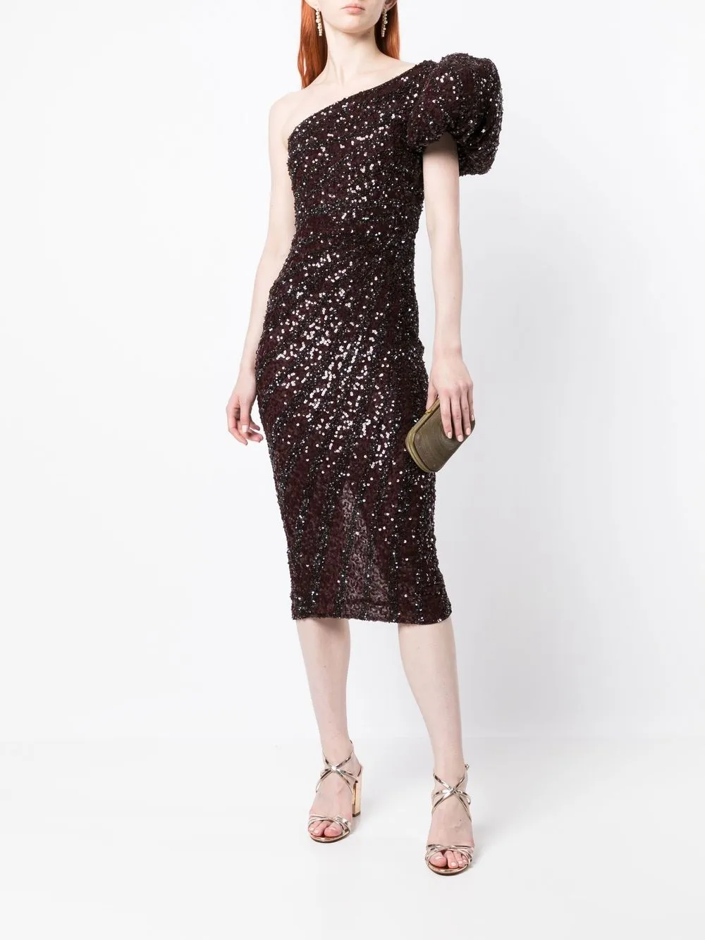 Rachel Gilbert Midi-jurk met pailletten - Rood